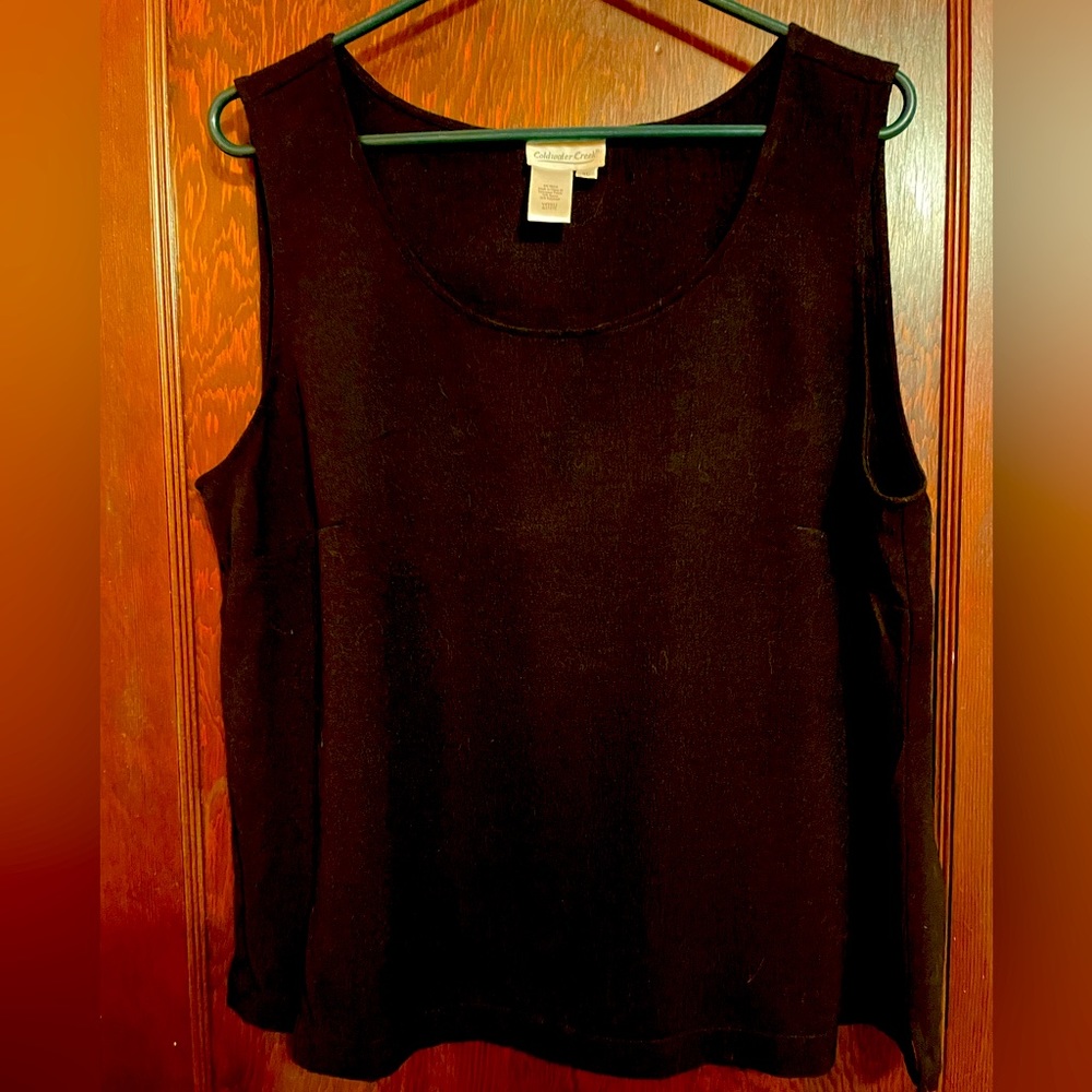 Women’s XL Coldwater Creek shell- sleeveless, black. Like new.